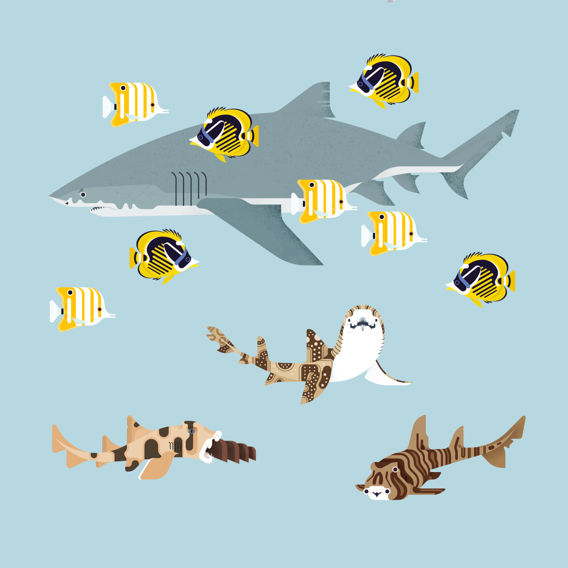 Ángel Svoboda Poppink Tiburones poster