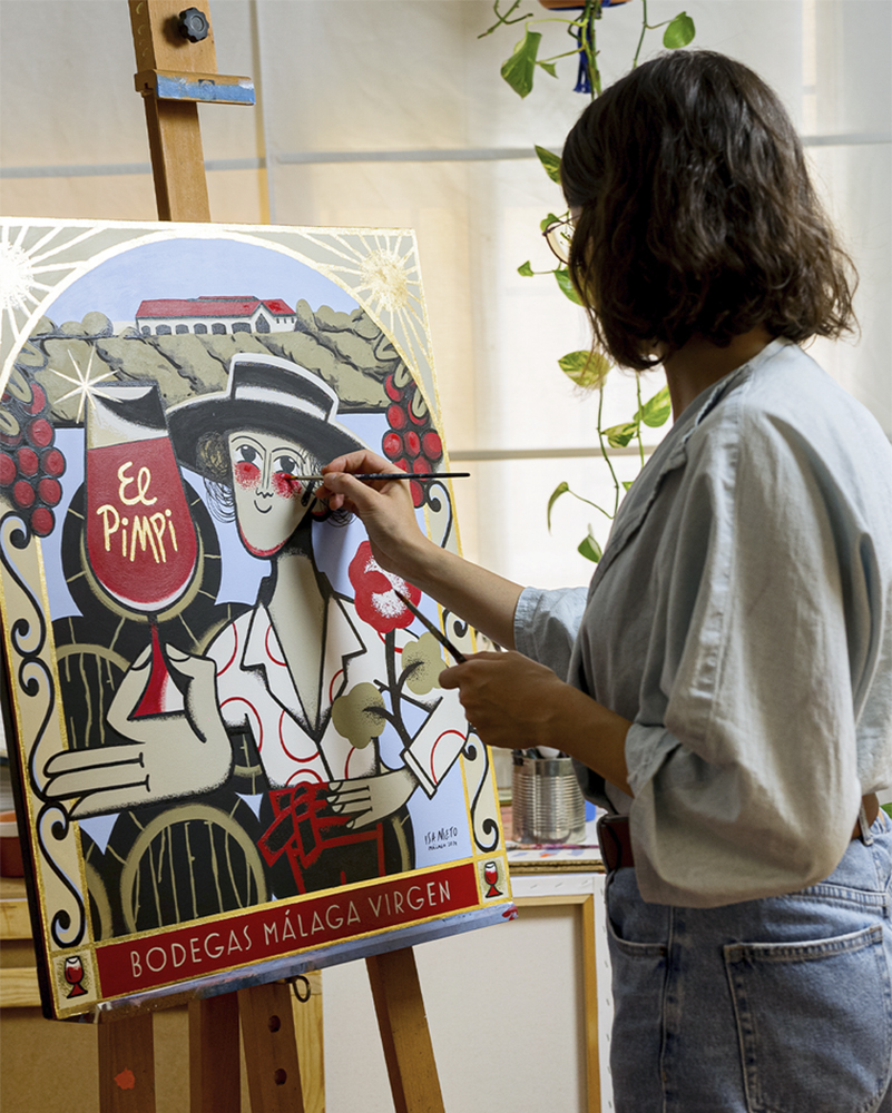 isa Nieto El Pimpi Etiqueta Moscatel